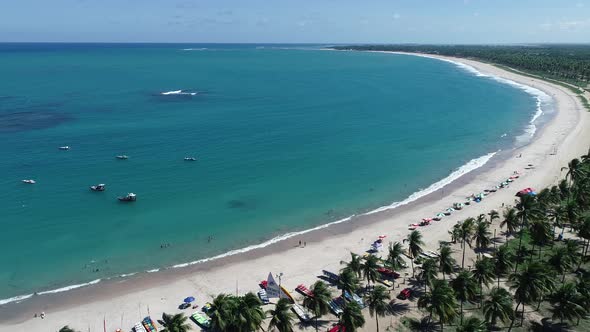 Brazilian Northeast beach landmark. Tropical summer beach.