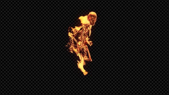 Burning 3D Skeleton - Skateboard 1