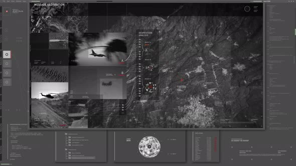 Futuristic Network User Interface Elements On Secret Operation Control Screen alt