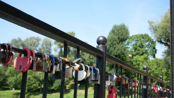 locks on the wedding bridge