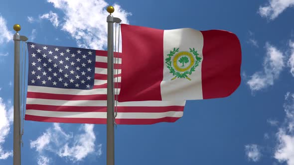 Usa Flag Vs Raleigh City Flag North Carolina  On Flagpole