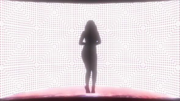 Silhouette Of A Dancing Strip 3D Animation