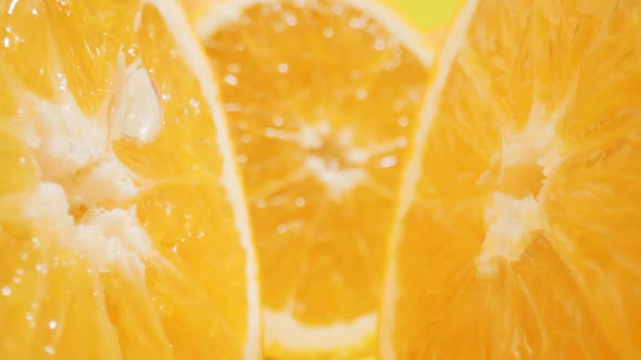 Fresh Oranges Closeup Macro Shot of Exotic Fruits