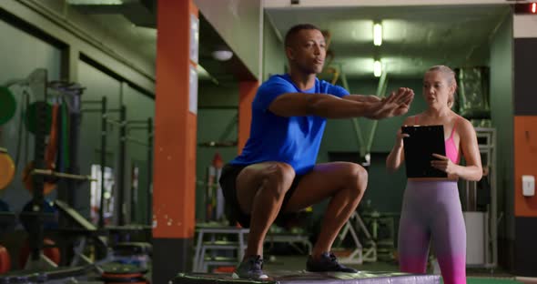 Man exercising in a gym