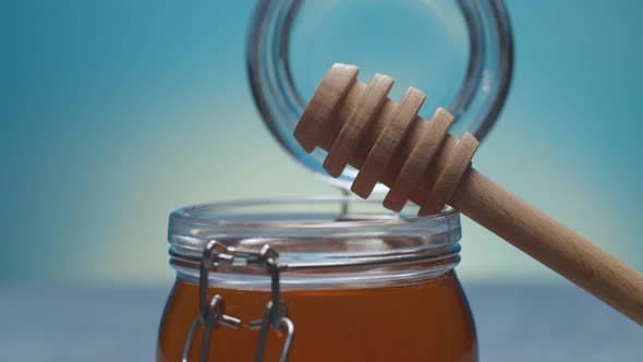 Fresh Honey and Honey Spoon