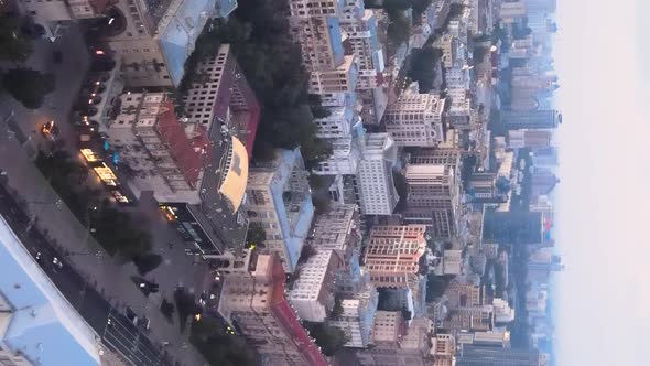 Vertical Video  Kyiv Ukraine Aerial View of the City