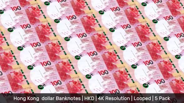 Hong Kong Banknotes Money / Hong Kong  dollar / Currency $ / HKD/ | 5 Pack | - 4K