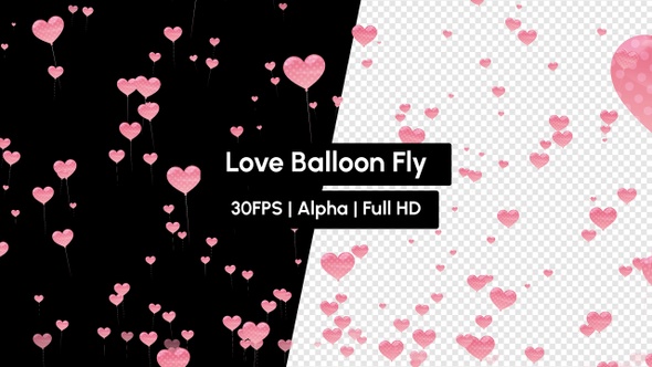 Valentine Love Heart Emoji Balloon Fly with Alpha