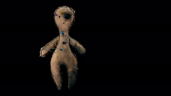 a Voodoo Doll That Is Used for Rituals, Rotates, Close-ups