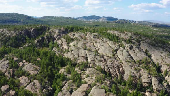 Wild Mountain Peaks. Aerial Photography