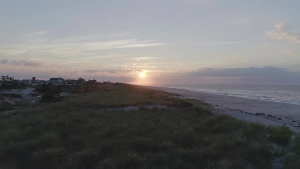 Sunset Over a Sandy Beach in Westhampton