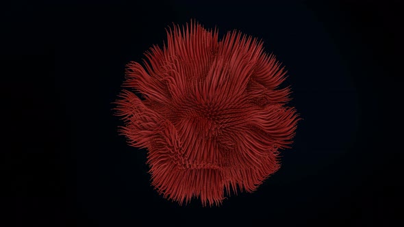 organic lines abstract animation. 4K red color