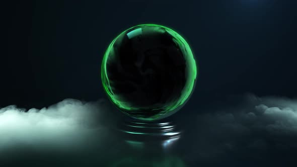 Magic Ball Medium with Predictions Around Fog