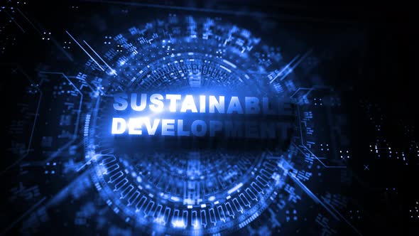 Sustainable Development Word On Digital Background 4K