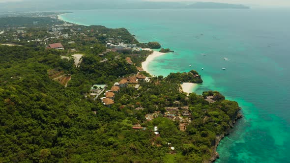 Tropical Island with Sandy Beach Boracay Philippines