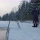 Woman Undess for Winter Swimming in Cold Water in Frozen Lake Ice Hole - VideoHive Item for Sale