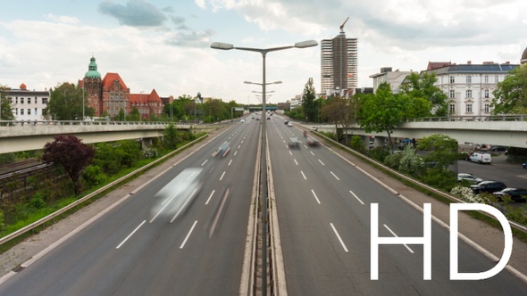 Time lapse of high way in central Berlin, Germany in 4k