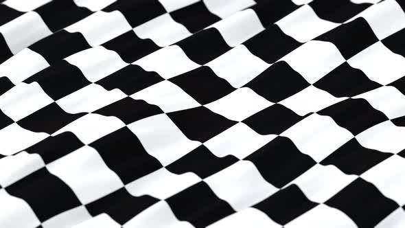 Fluttering Checker Pattern Fabric Waves