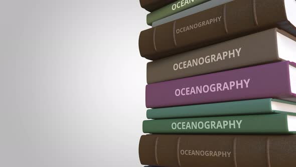 Stack of Books on OCEANOGRAPHY