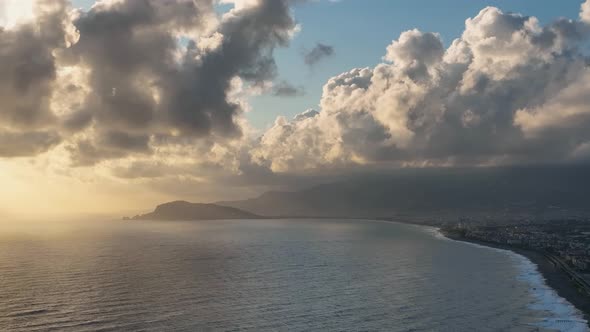 Cloudy Sunset at Sea Turkey Alanya 4 K