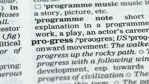 Progress Word Definition in English Dictionary, Successful Business Management