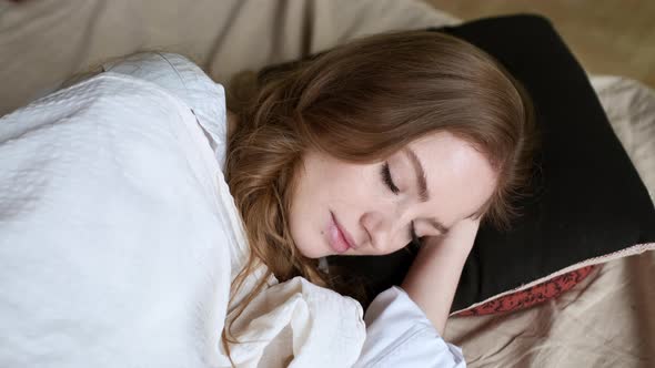 Young Girl Sleeping. Peaceful Sleep.