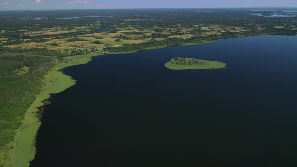 Top View of Lake Drivyaty in the Braslav Lakes National Park the Most Beautiful Lakes in Belarus