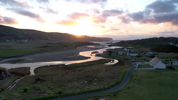 Aerial View of Glen Bay in Glencolumbkille in County Donegal Republic of Irleand