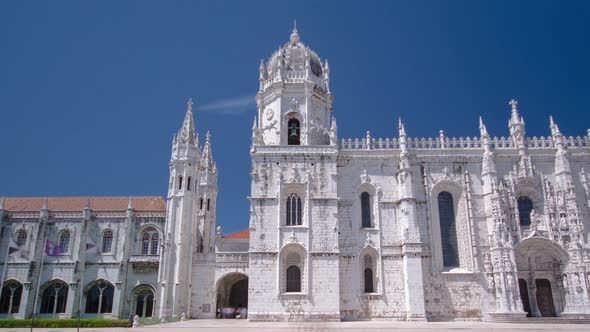 The Jeronimos Monastery or Hieronymites Monastery Is Located in Lisbon Portugal Timelapse Hyperlapse