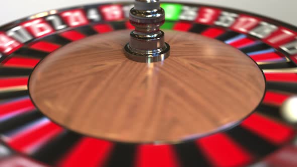 Casino Roulette Wheel Ball Hits 14 Fourteen Red
