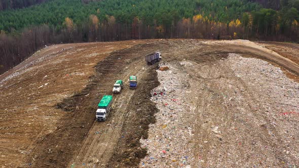 Household Waste Landfill, Aerial View.