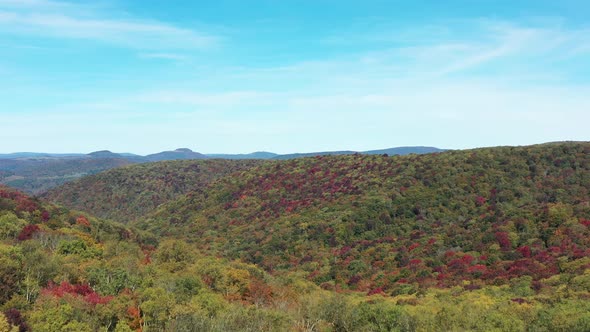 Autumn Colors in West Virginia Highlands - Monongahela National Forest - Aerial Shot