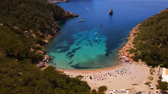 Benirras beach in Ibiza, Spain