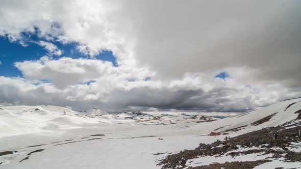 Hiking in Winter Mountains