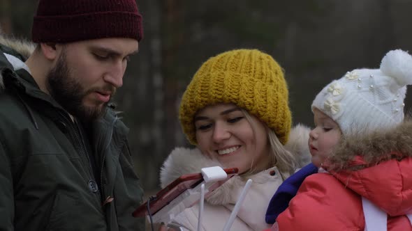 Happy Family Launch Quadcopter Together