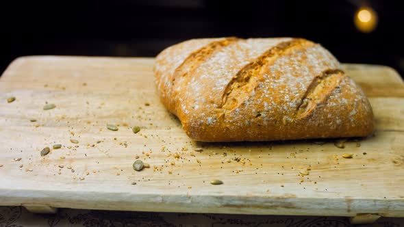 Freshly Baked Square Bread with Lines