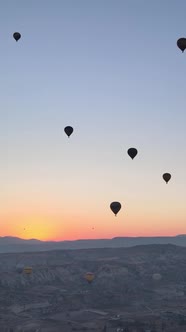 Cappadocia Turkey  Vertical Video of Balloon Launch