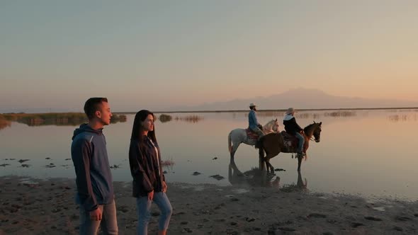 Happy People at Sunrise