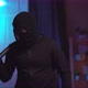 Portrait of a Robber in a Balaclava with a Flashlight in the Apartment - VideoHive Item for Sale