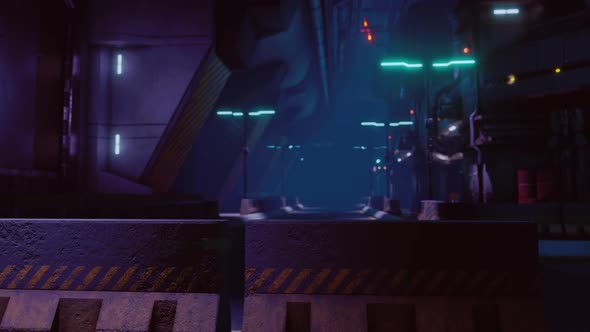 Neon Lights of Futuristic Sci Fi City alt