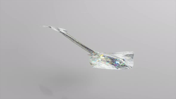 A Diamond Stingray Floats on a Light Background