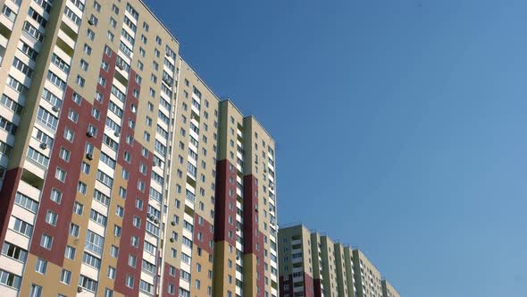 Up View of a New Colored High Rise Building