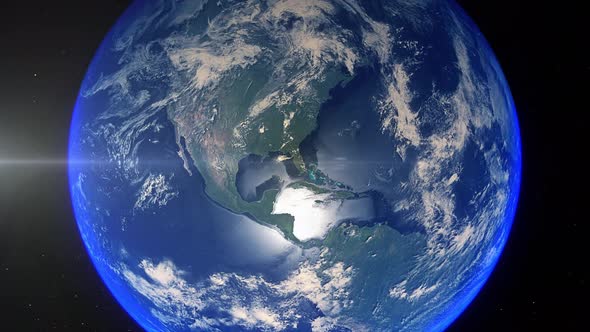 Realistic Earth Zoom Out Clouds United States Of America Florida Miami alt