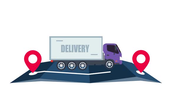 Express shipping with Delivery Truck Animation