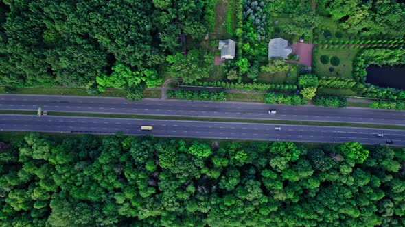 Highway Near Trees with Cars on It