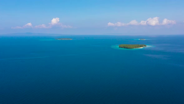 Seascape with Small Islands Aerial View