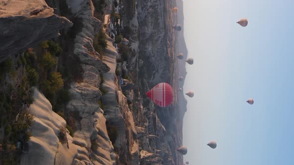 Vertical Video  Balloons in Cappadocia Turkey