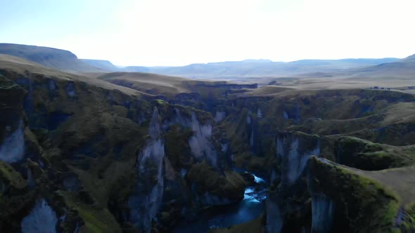 Majestic canyon in green highland