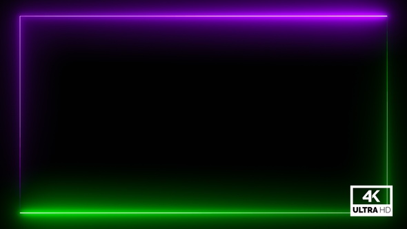 Neon Green & Purple Frame Overlay Background 4K Looped V11