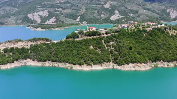 Breathtaking Aerial View at Turquoise Lake